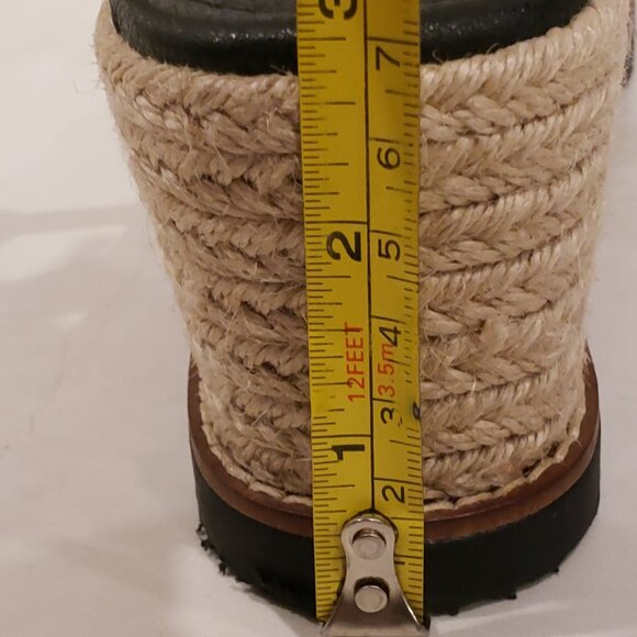 Lucky Brand Carolie Espadrille Wedge Sandal in Black and Beige Size 8 - Picture 8 of 9